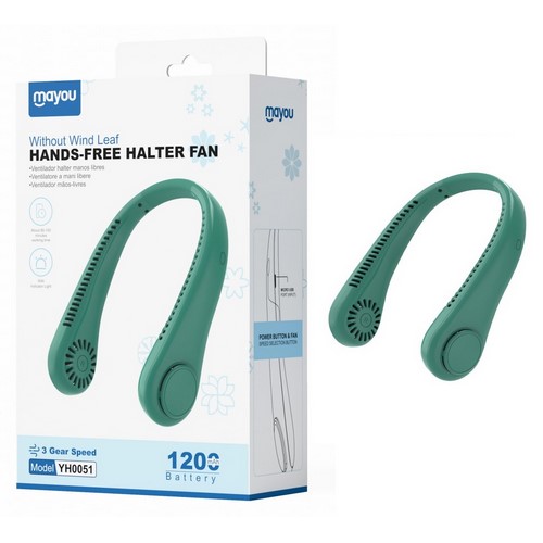 VENTILADOR MAYOU YH0051 CUELLO VERDE RECARGABLE